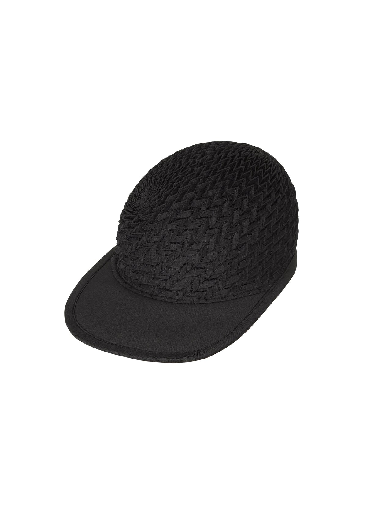 A product shot of the A-POC ABLE ISSEY MIYAKE TYPE-O CAP cap in black.
