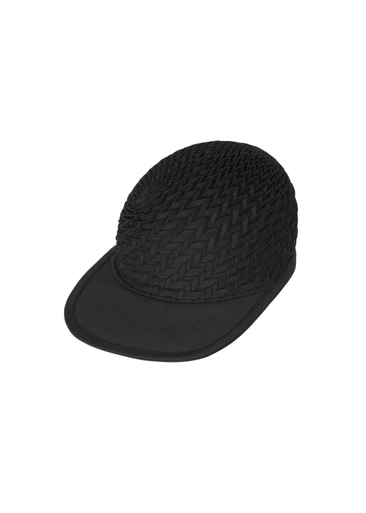 A product shot of the A-POC ABLE ISSEY MIYAKE TYPE-O CAP cap in black.