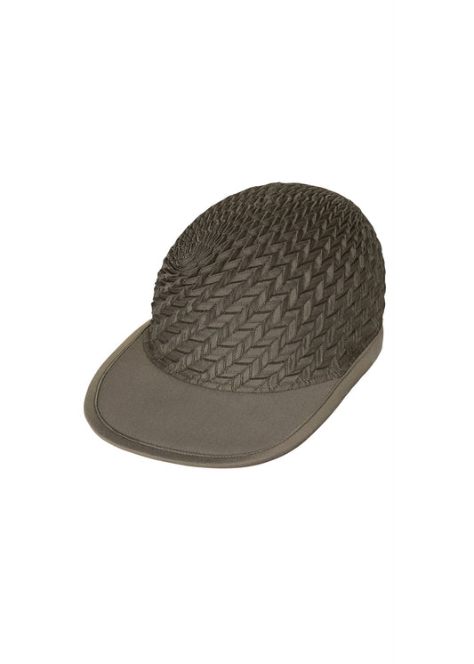 A product shot of the A-POC ABLE ISSEY MIYAKE TYPE-O CAP cap in khaki.