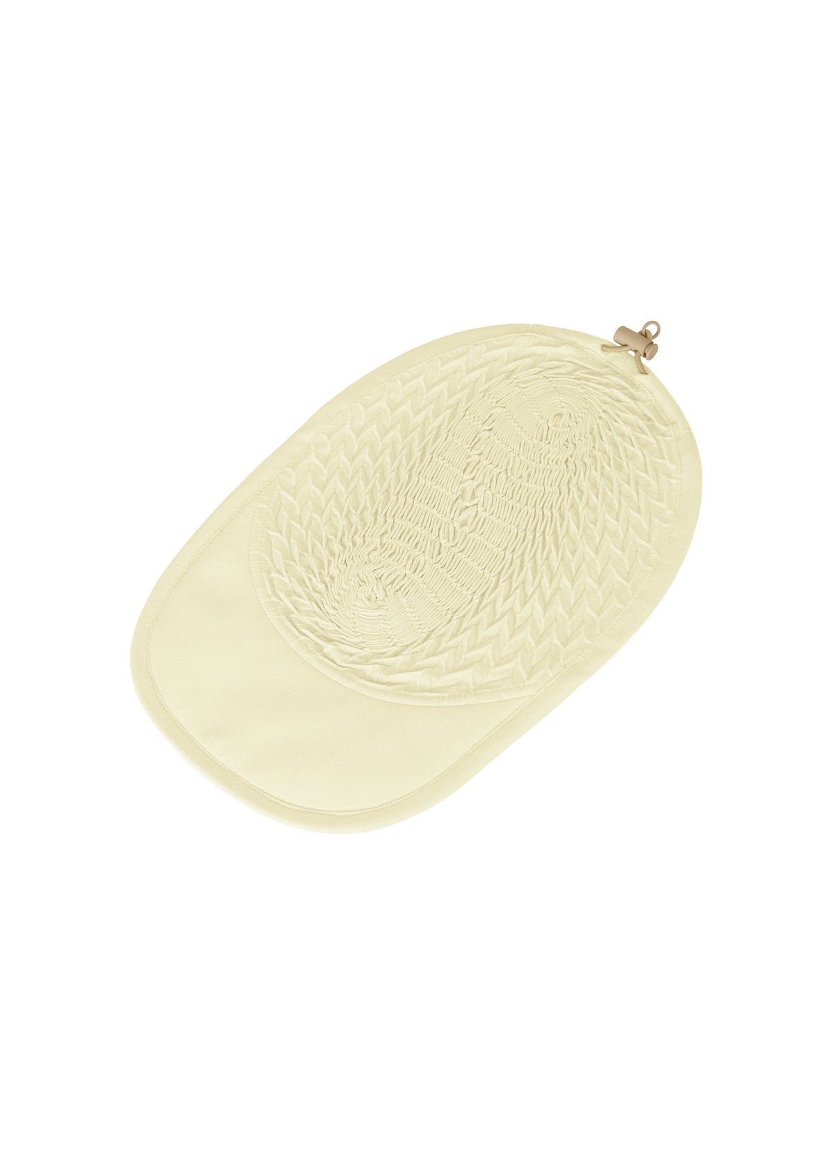 A detail shot of the A-POC ABLE ISSEY MIYAKE TYPE-O CAP cap.
