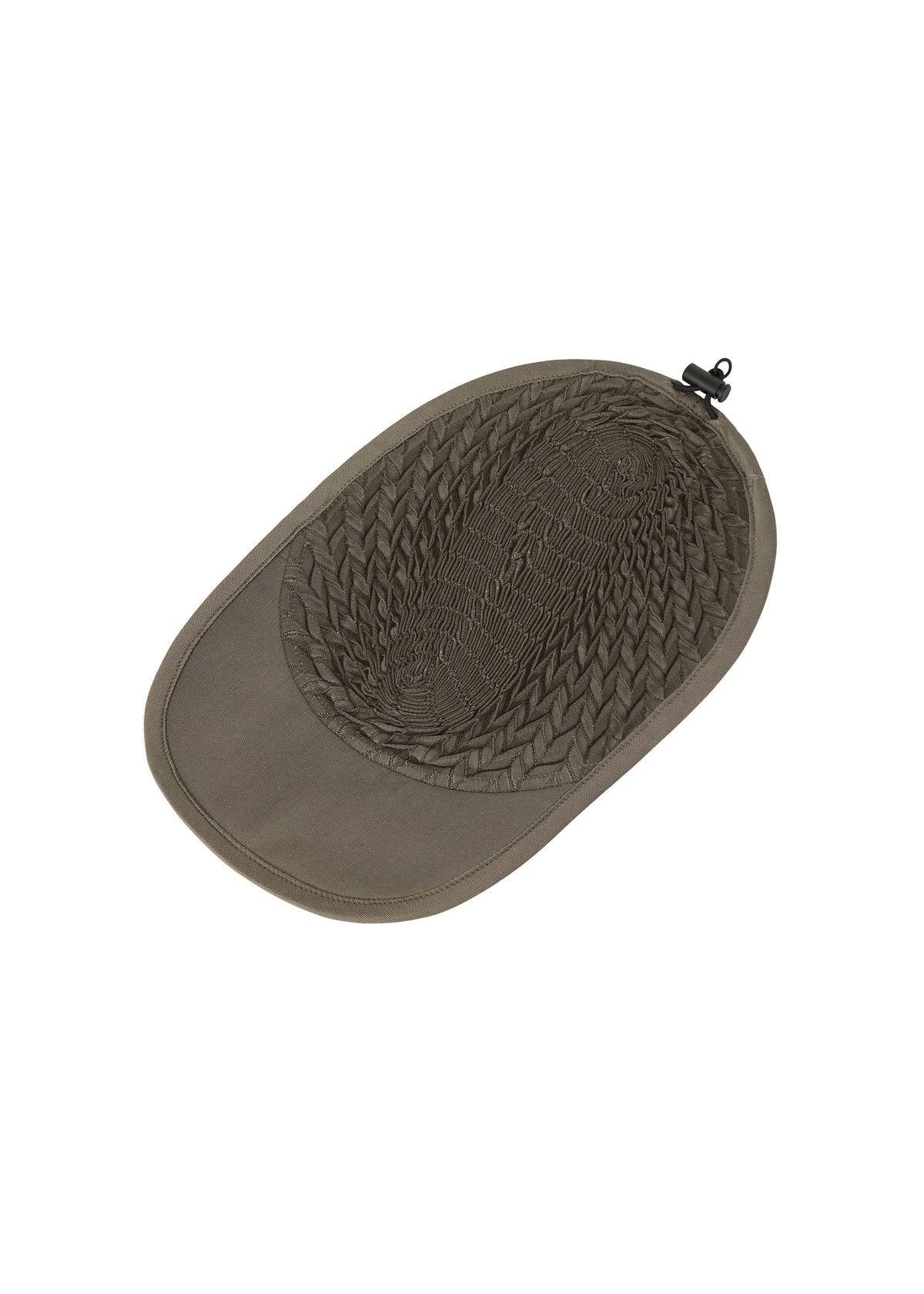 A detail shot of the A-POC ABLE ISSEY MIYAKE TYPE-O CAP cap.