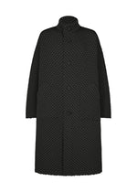 A product shot of the A-POC ABLE ISSEY MIYAKE TYPE-O 024 coat in black.