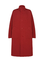 A product shot of the A-POC ABLE ISSEY MIYAKE TYPE-O 024 coat in red.
