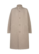 A product shot of the A-POC ABLE ISSEY MIYAKE TYPE-O 024 coat in beige.