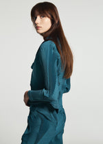 A model wears the A-POC ABLE ISSEY MIYAKE TYPE-O 003-1 type-o-003-1-jacket-light-purple.