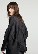 A model wears the A-POC ABLE ISSEY MIYAKE TYPE-O 010-1 type-o-010-1-cardigan-khaki.