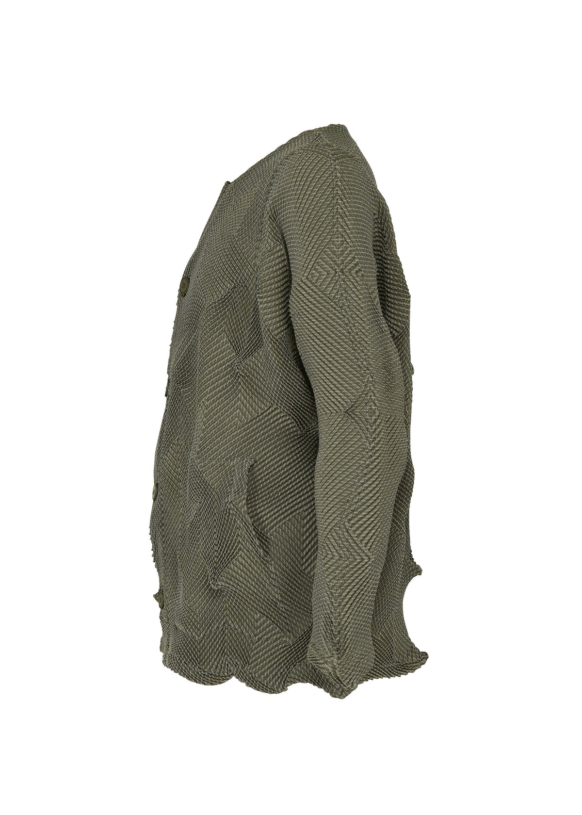 A detail shot of the A-POC ABLE ISSEY MIYAKE TYPE-O 010-1 cardigan.