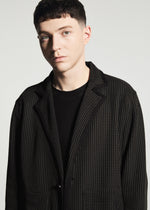 A model wears the A-POC ABLE ISSEY MIYAKE TYPE-K 012 type-k-012-jacket-black-hued.