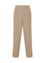 A product shot of the A-POC ABLE ISSEY MIYAKE TYPE-K 012 trousers in beige-hued.