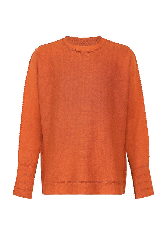 A product shot of the A-POC ABLE ISSEY MIYAKE TYPE-A 001-1 top in orange-hued.