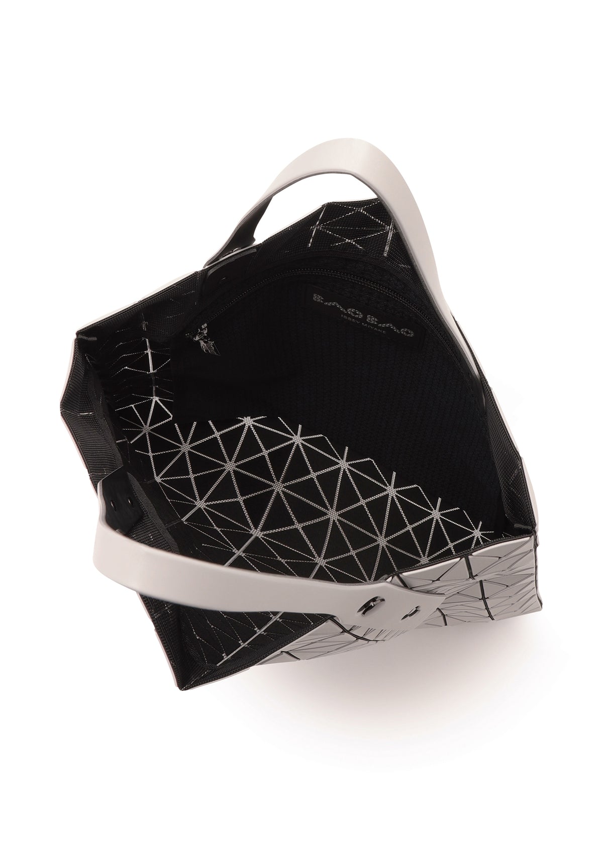 A detail shot of the BAO BAO ISSEY MIYAKE  PRISM MATTE tote