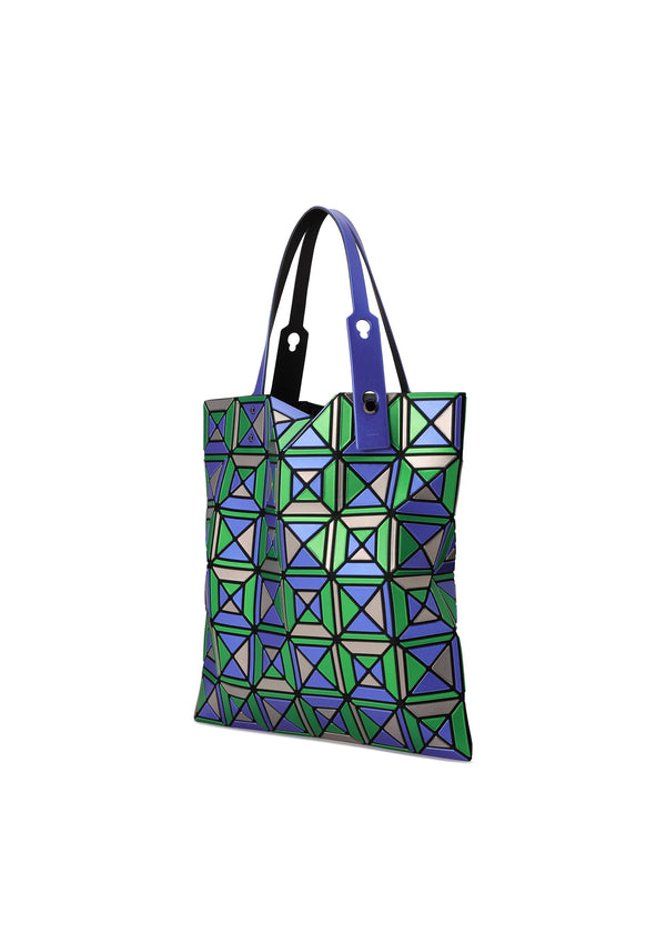 A detail shot of the BAO BAO ISSEY MIYAKE ENSEMBLE tote.