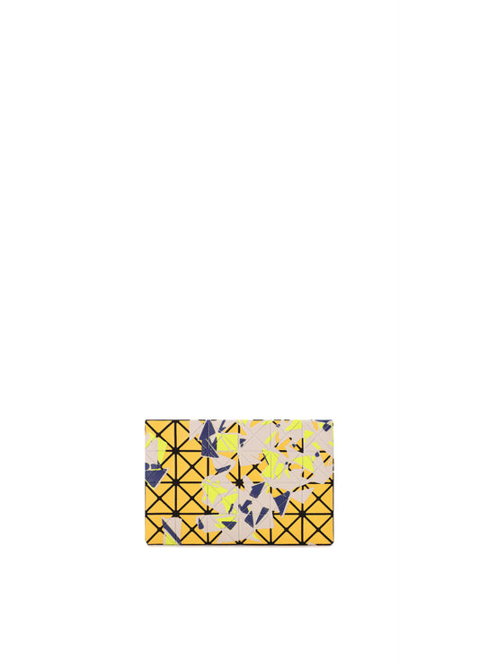 A product shot of the BAO BAO ISSEY MIYAKE  CLAM WALLET SPRITZ wallet in yellow base (59)