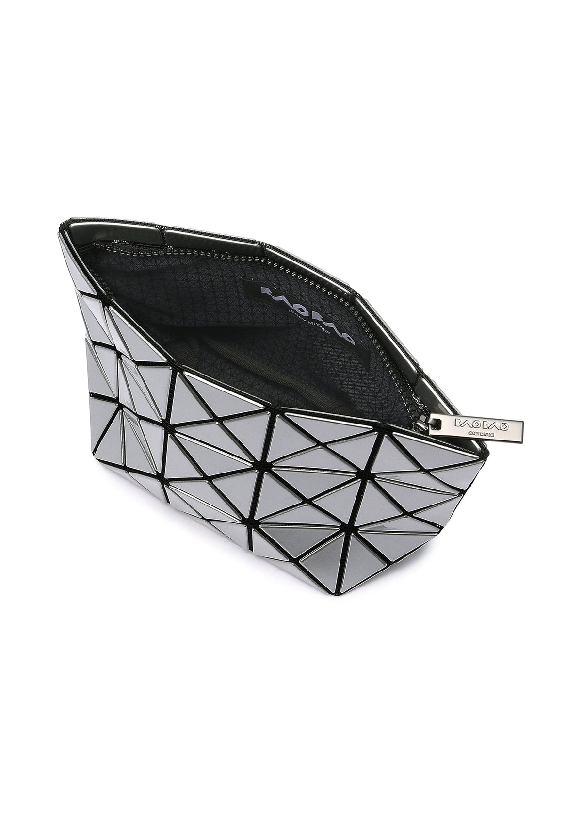 A detail shot of the BAO BAO ISSEY MIYAKE PRISM pouch.