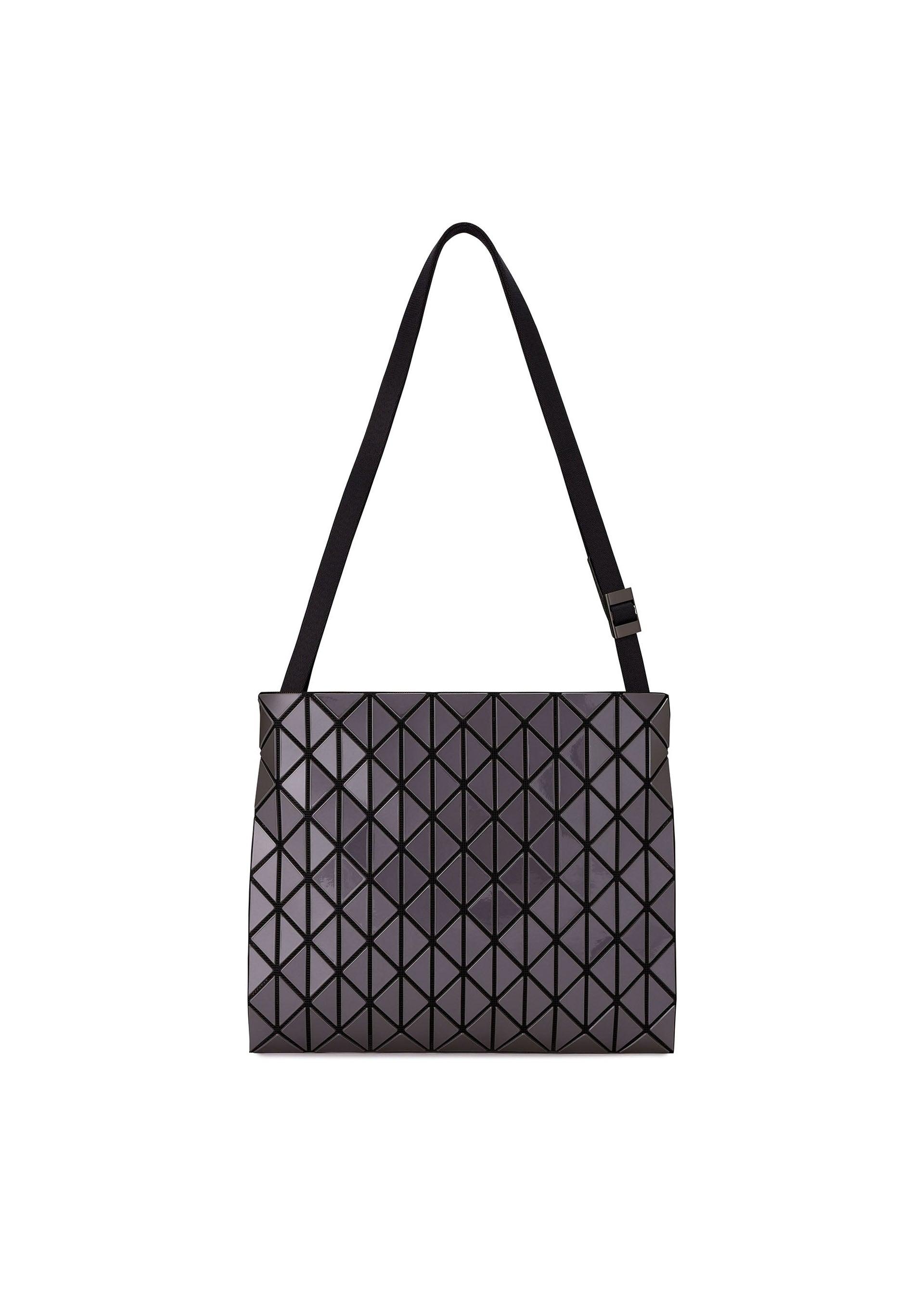 A product shot of the BAO BAO ISSEY MIYAKE ROW METALLIC shoulder bag in charcoal (18).