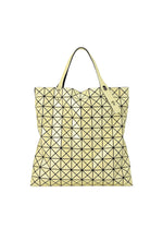 A product shot of the BAO BAO ISSEY MIYAKE PRISM METALLIC tote in light yellow (50).