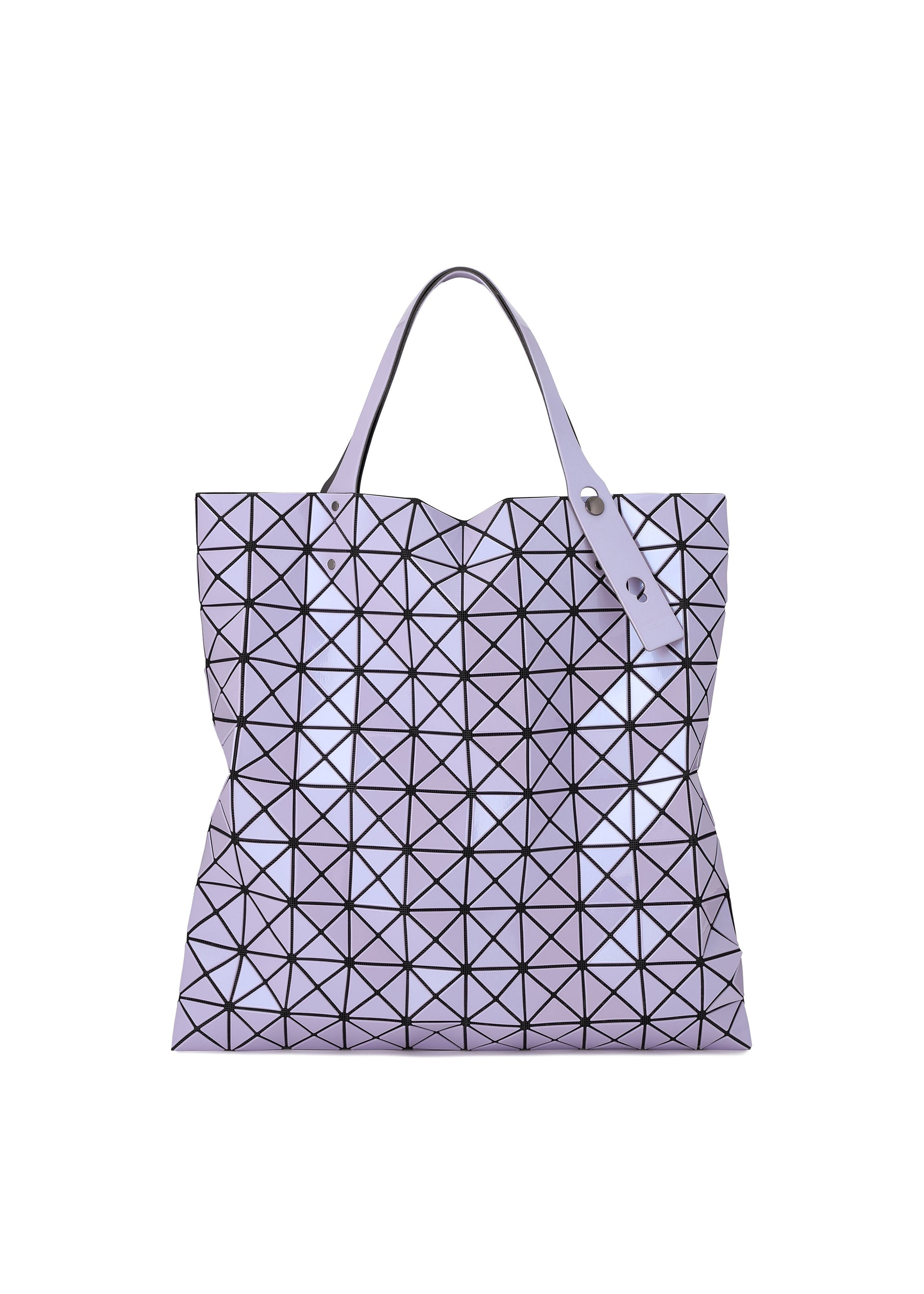 A product shot of the BAO BAO ISSEY MIYAKE PRISM METALLIC tote in lavender (80).