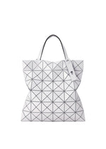 A product shot of the BAO BAO ISSEY MIYAKE LUCENT ONE TONE tote in light grey (11).