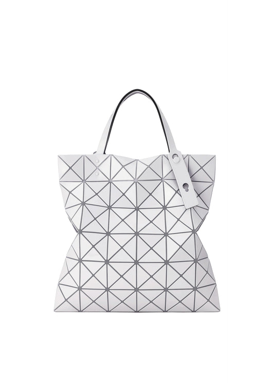 A product shot of the BAO BAO ISSEY MIYAKE LUCENT ONE TONE tote in light grey (11).