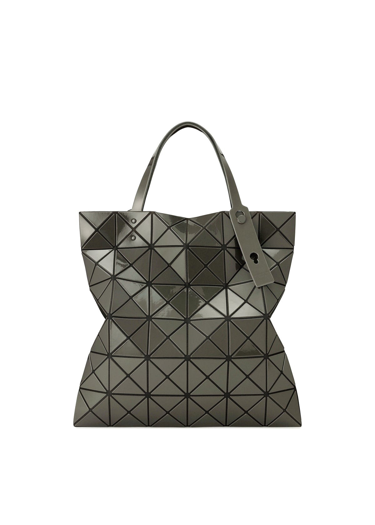A product shot of the BAO BAO ISSEY MIYAKE LUCENT ONE TONE tote in charcoal (18).