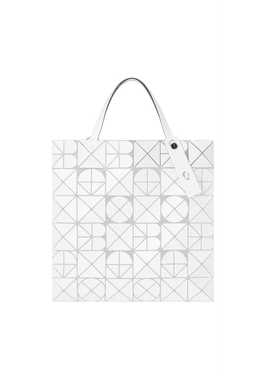 A product shot of the BAO BAO ISSEY MIYAKE FONT tote in matte white (06).