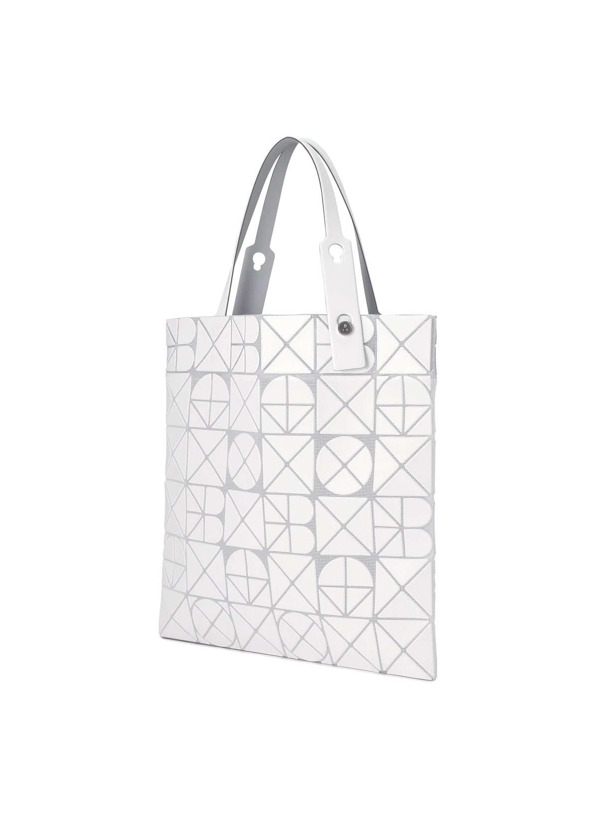 A detail shot of the BAO BAO ISSEY MIYAKE FONT tote.
