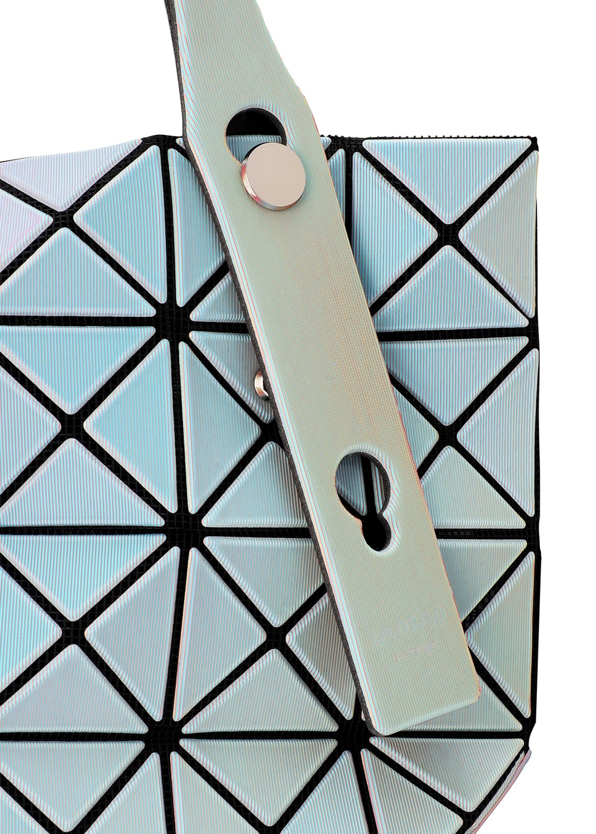 A detail shot of the BAO BAO ISSEY MIYAKE ILLUSION tote.