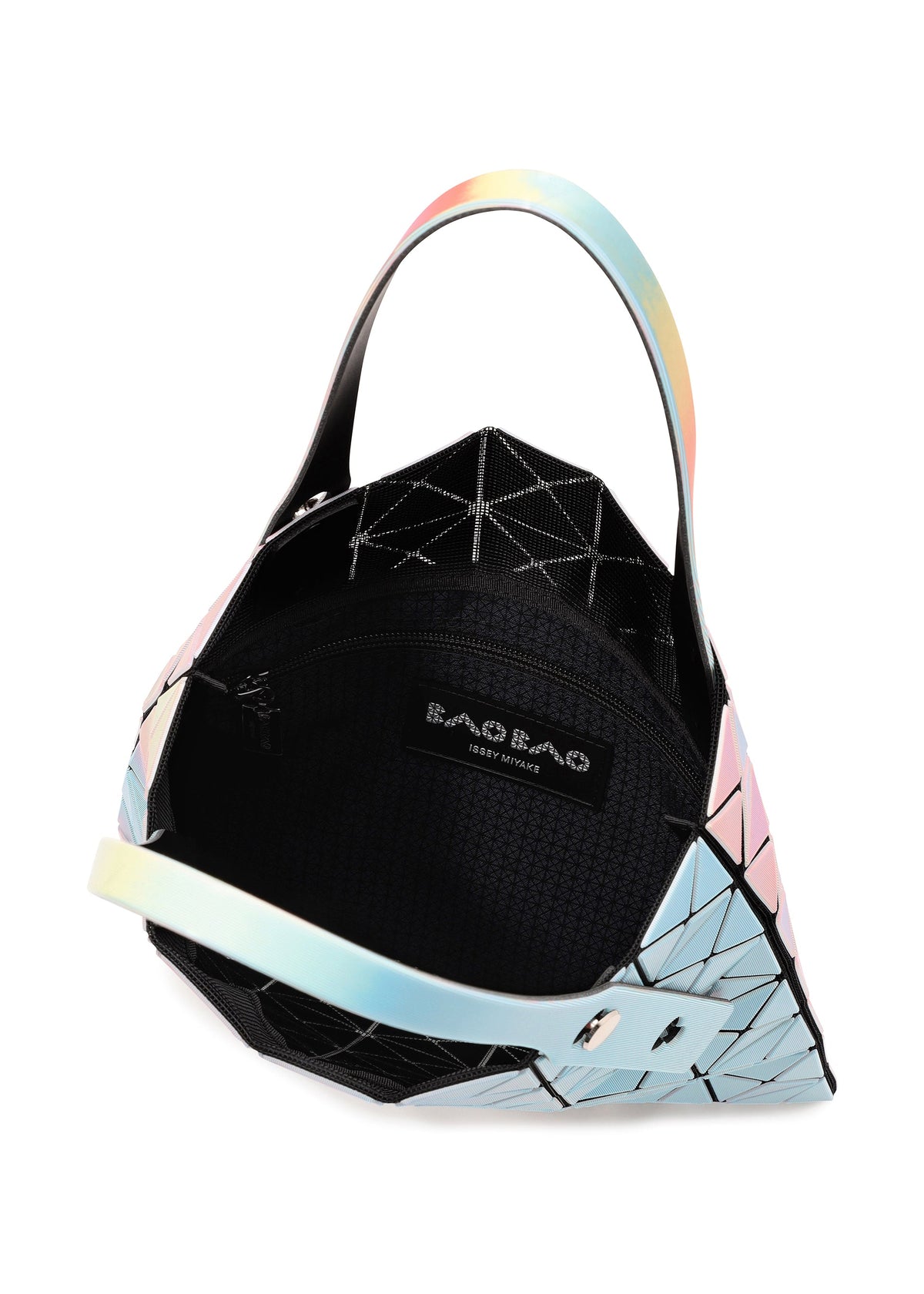 A detail shot of the BAO BAO ISSEY MIYAKE ILLUSION tote.
