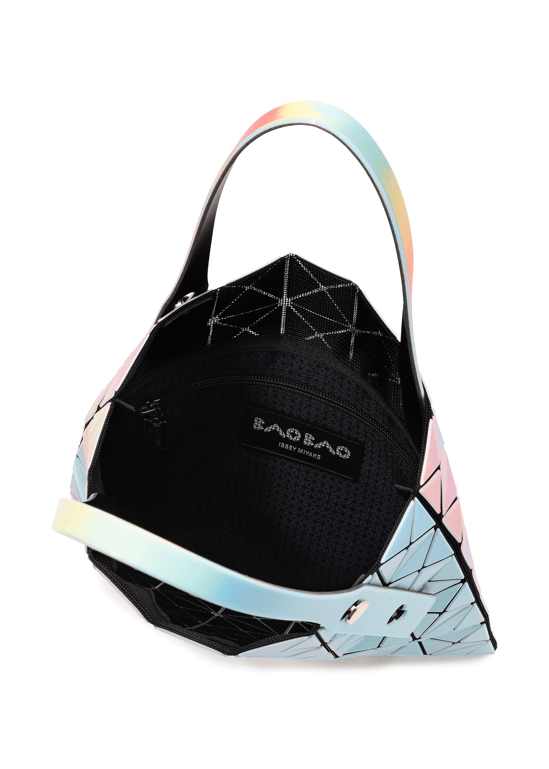 A detail shot of the BAO BAO ISSEY MIYAKE ILLUSION tote.
