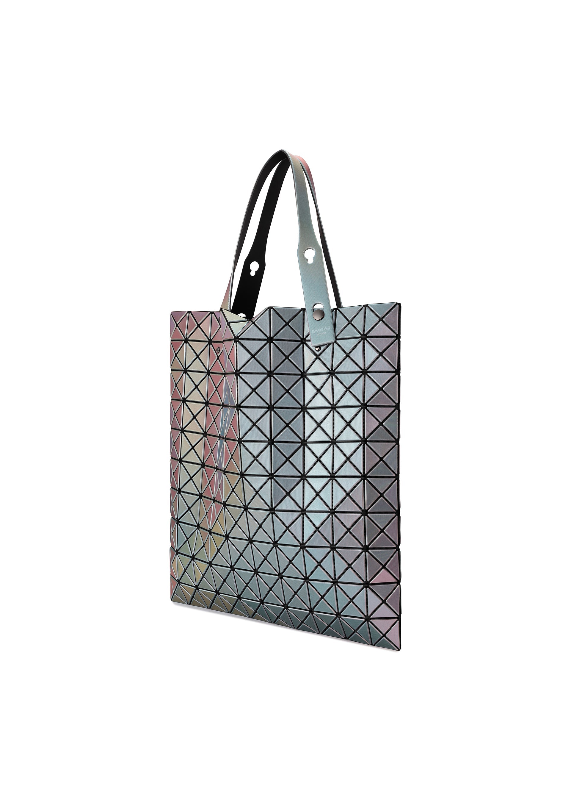 A detail shot of the BAO BAO ISSEY MIYAKE ILLUSION tote.