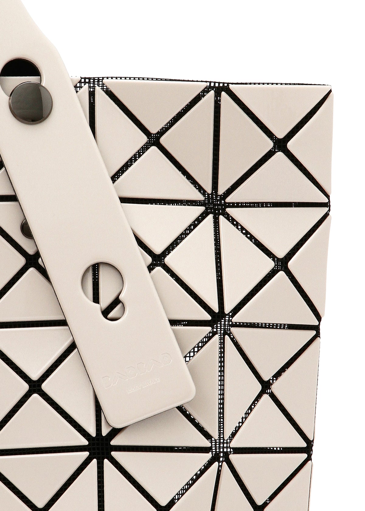 A detail shot of the BAO BAO ISSEY MIYAKE PRISM tote.