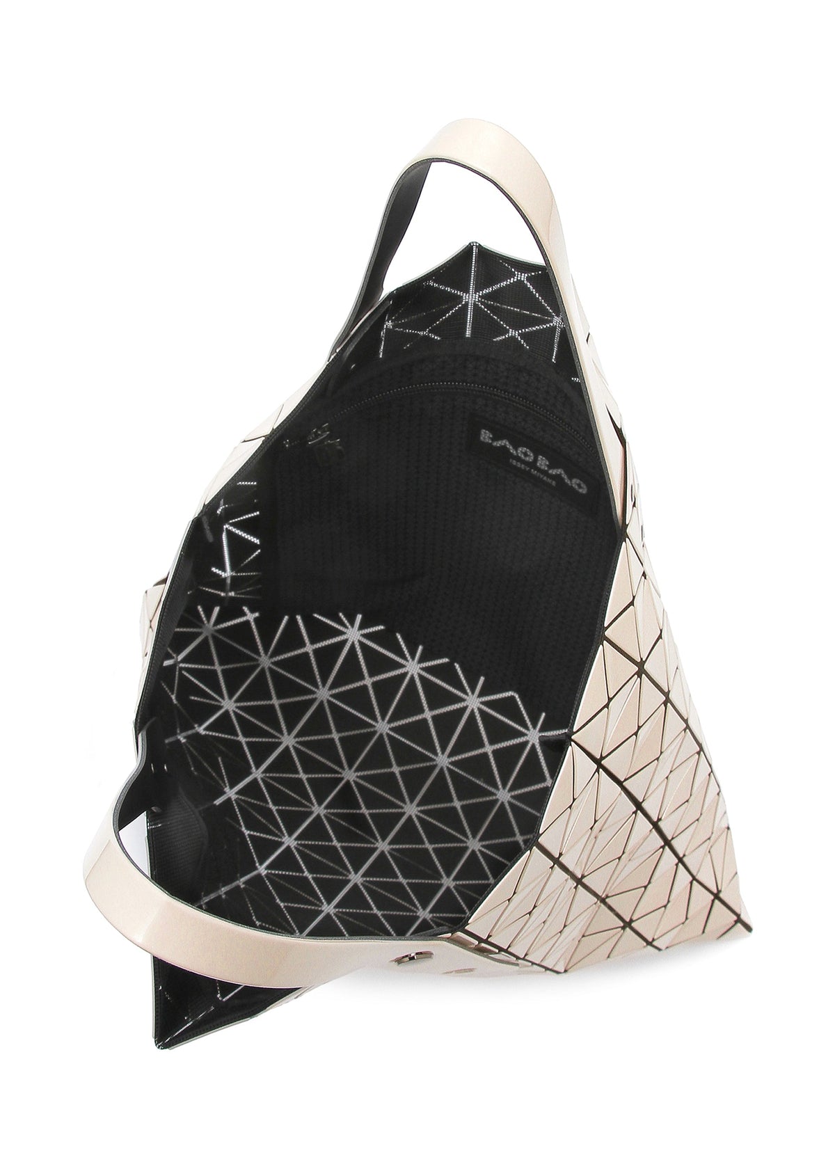 A detail shot of the BAO BAO ISSEY MIYAKE PRISM tote.