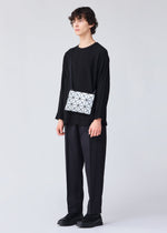 A model wears the BAO BAO ISSEY MIYAKE LUCENT crossbody.