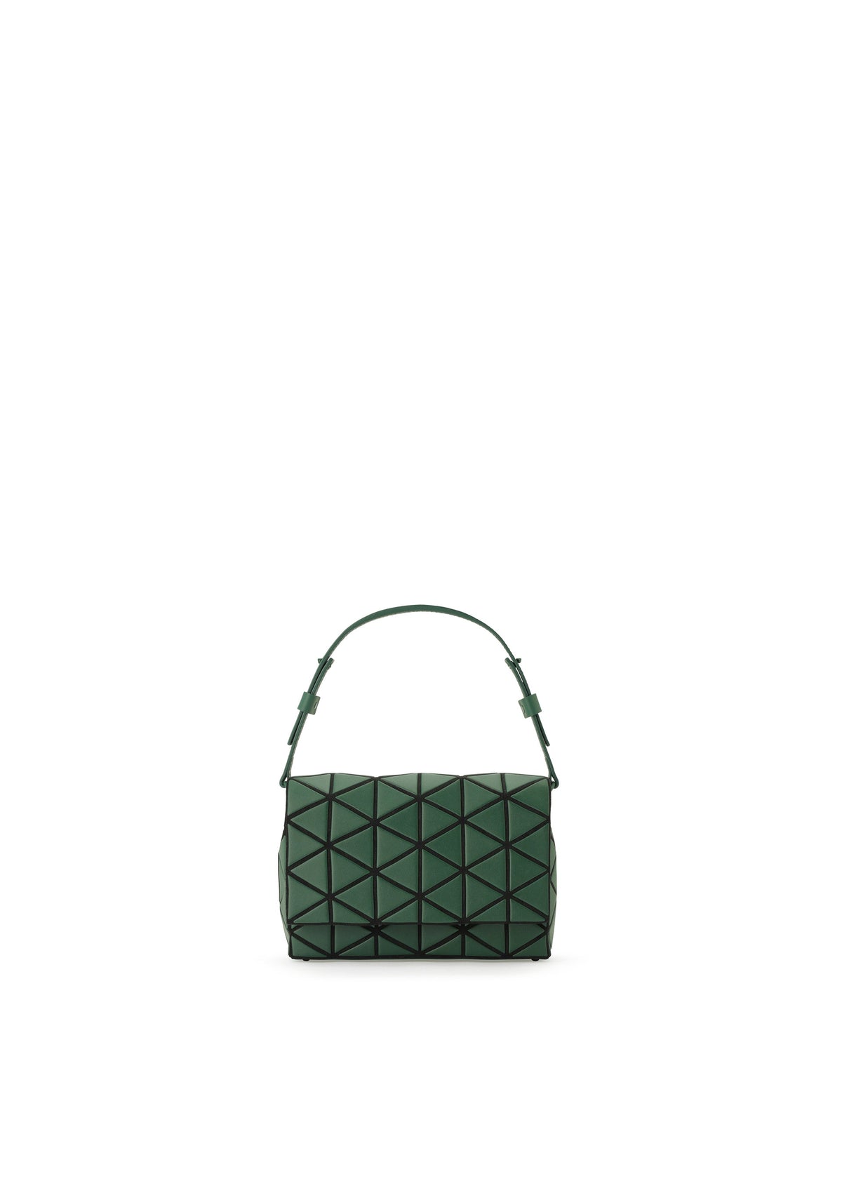 A product shot of the BAO BAO ISSEY MIYAKE FOSSETTE shoulder bag in deep green (66).