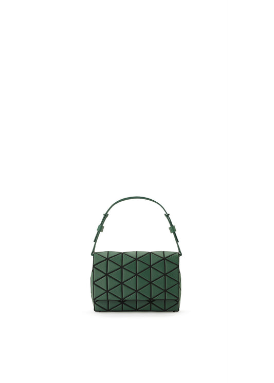 A product shot of the BAO BAO ISSEY MIYAKE FOSSETTE shoulder bag in deep green (66).