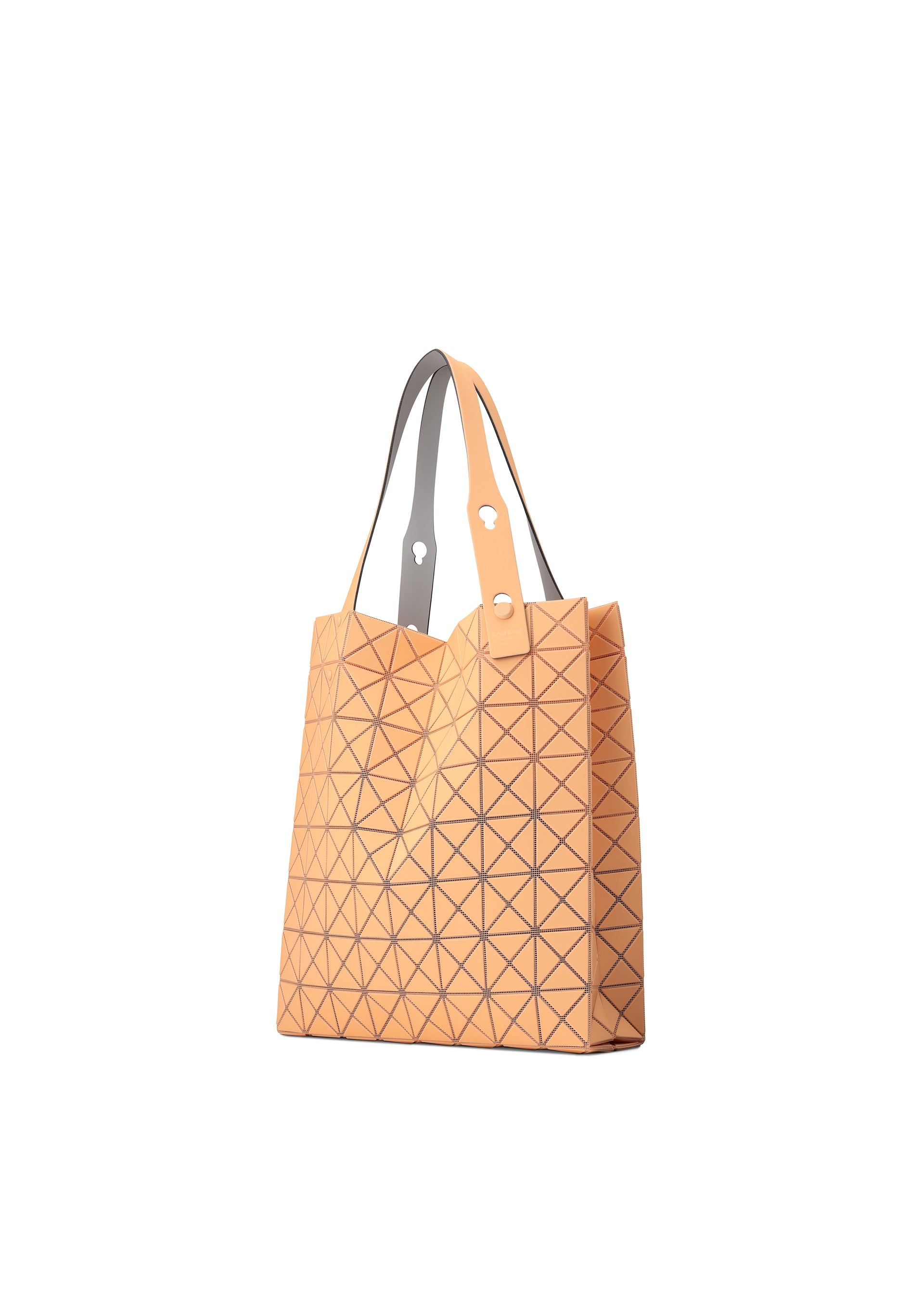 A detail shot of the BAO BAO ISSEY MIYAKE PRISM PLUS tote.