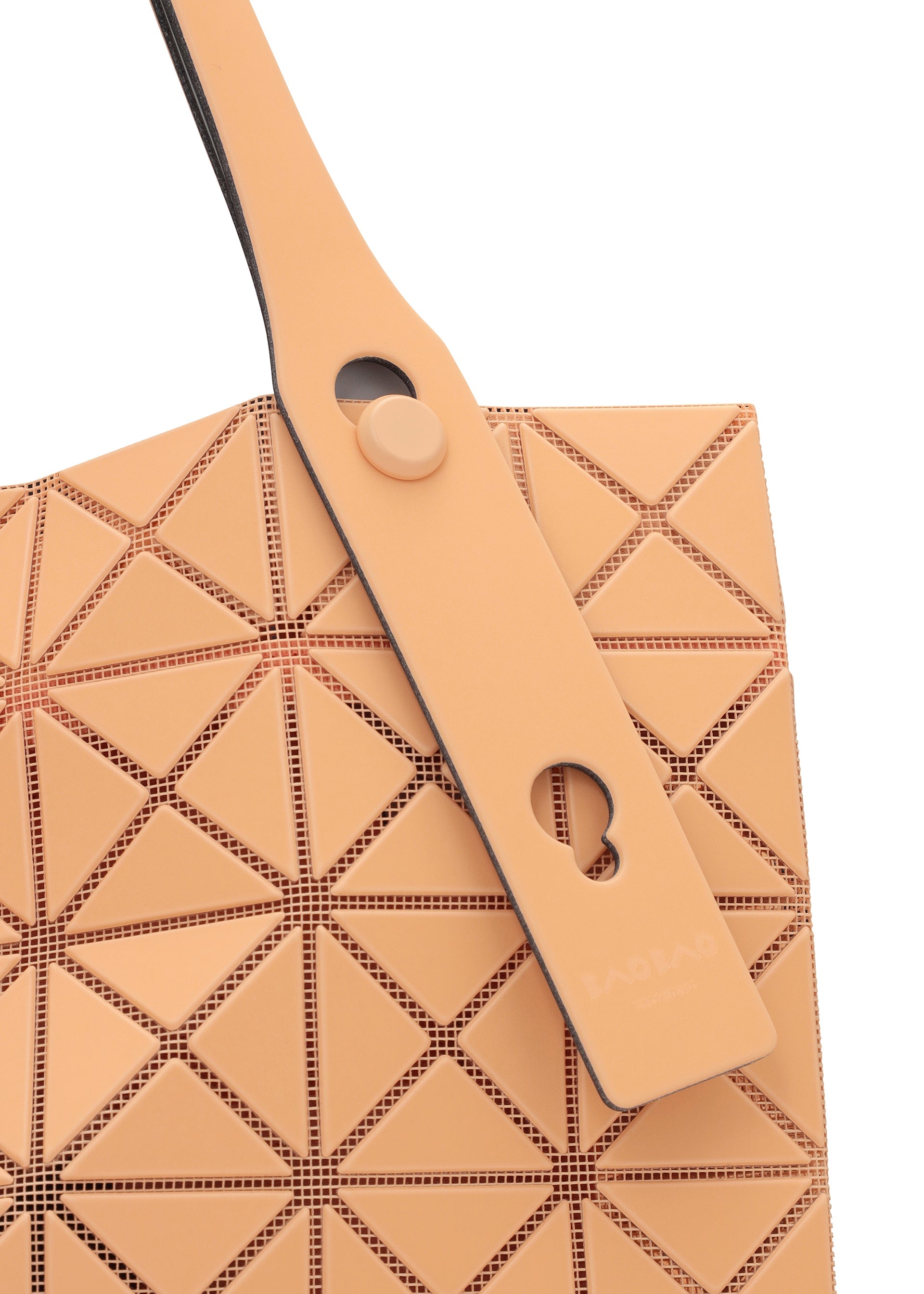 A detail shot of the BAO BAO ISSEY MIYAKE PRISM PLUS tote.