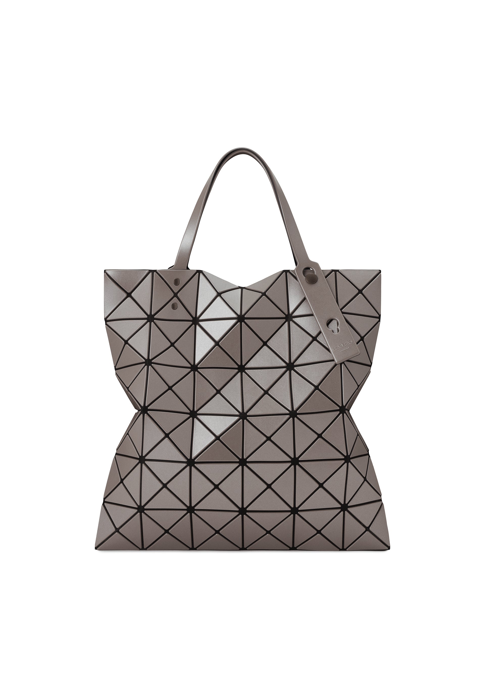 A product shot of the BAO BAO ISSEY MIYAKE LUCENT METALLIC tote in brown silver (90).