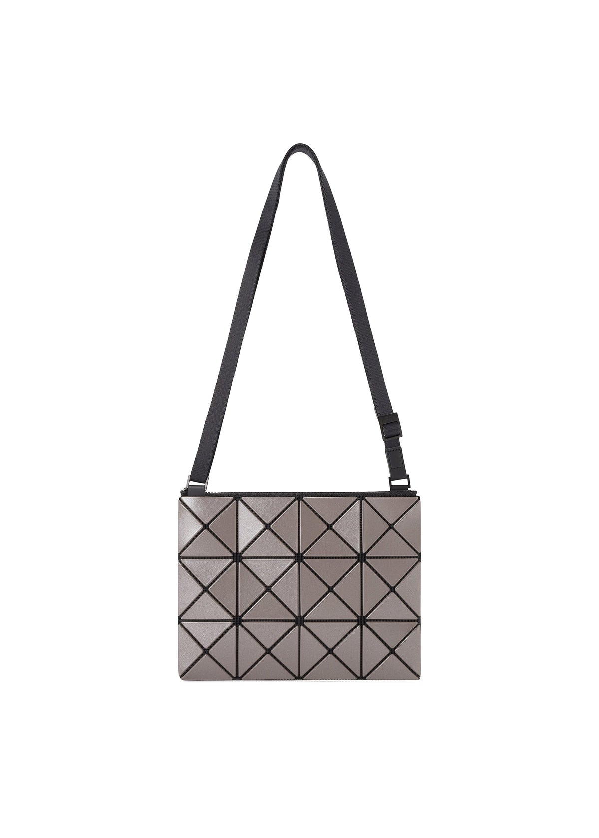 A product shot of the BAO BAO ISSEY MIYAKE LUCENT METALLIC crossbody in brown silver (90).