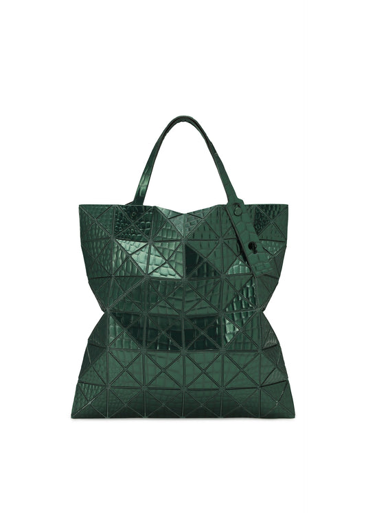 A product shot of the BAO BAO ISSEY MIYAKE META KAIJU tote in deep green (66).