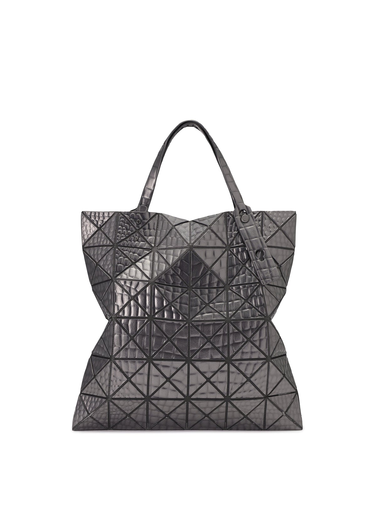 A product shot of the BAO BAO ISSEY MIYAKE META KAIJU tote in gunmetal (94).