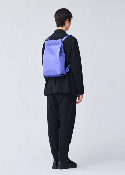 A model wears the BAO BAO ISSEY MIYAKE TRACK backpack.
