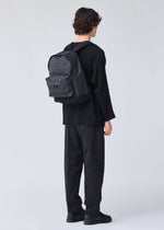 A model wears the BAO BAO ISSEY MIYAKE DAYPACK backpack.