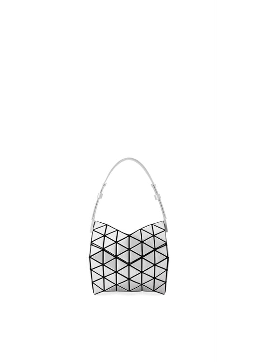 A product shot of the BAO BAO ISSEY MIYAKE TORSO shoulder bag in silver (91).