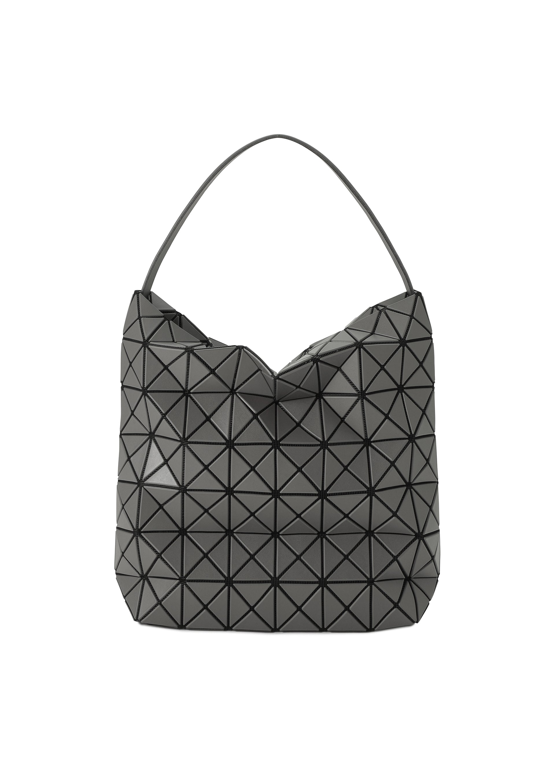 A product shot of the BAO BAO ISSEY MIYAKE VALLEY handbag in charcoal (18).