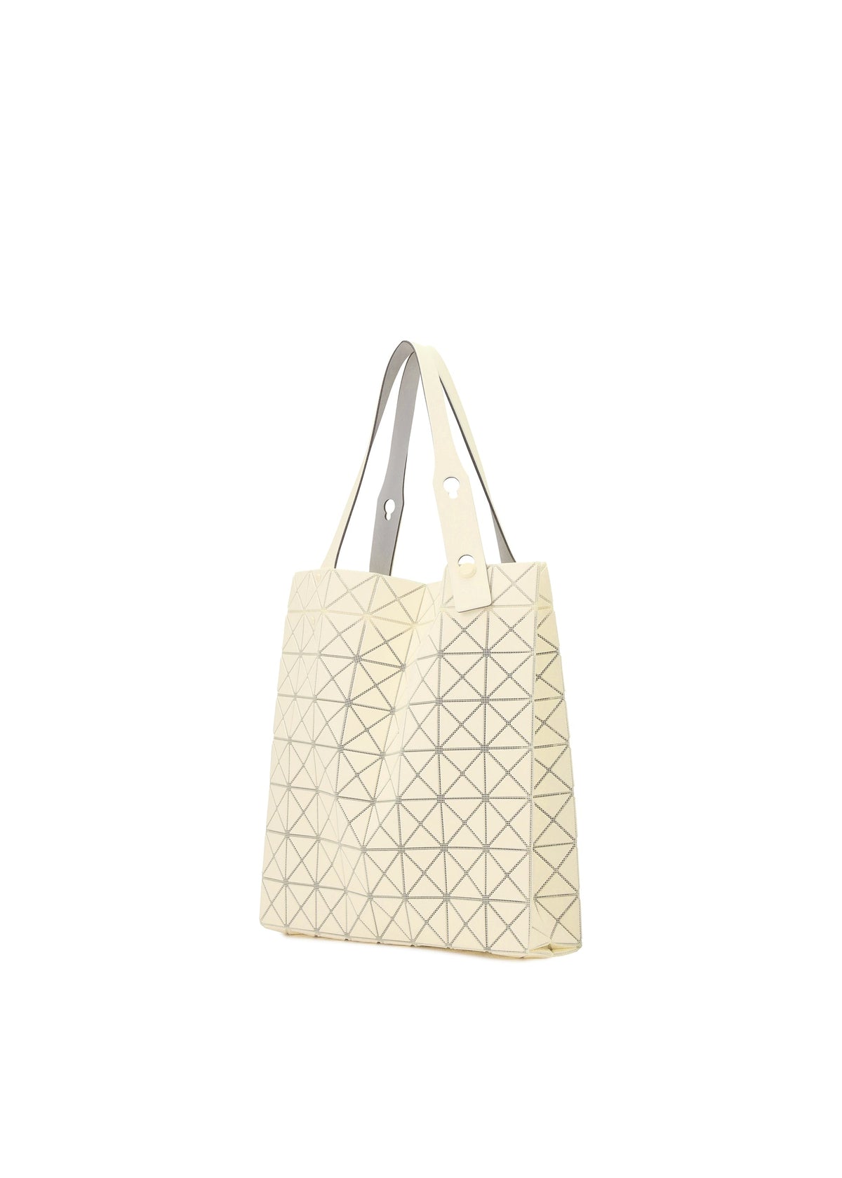A detail shot of the BAO BAO ISSEY MIYAKE PRISM PLUS tote.