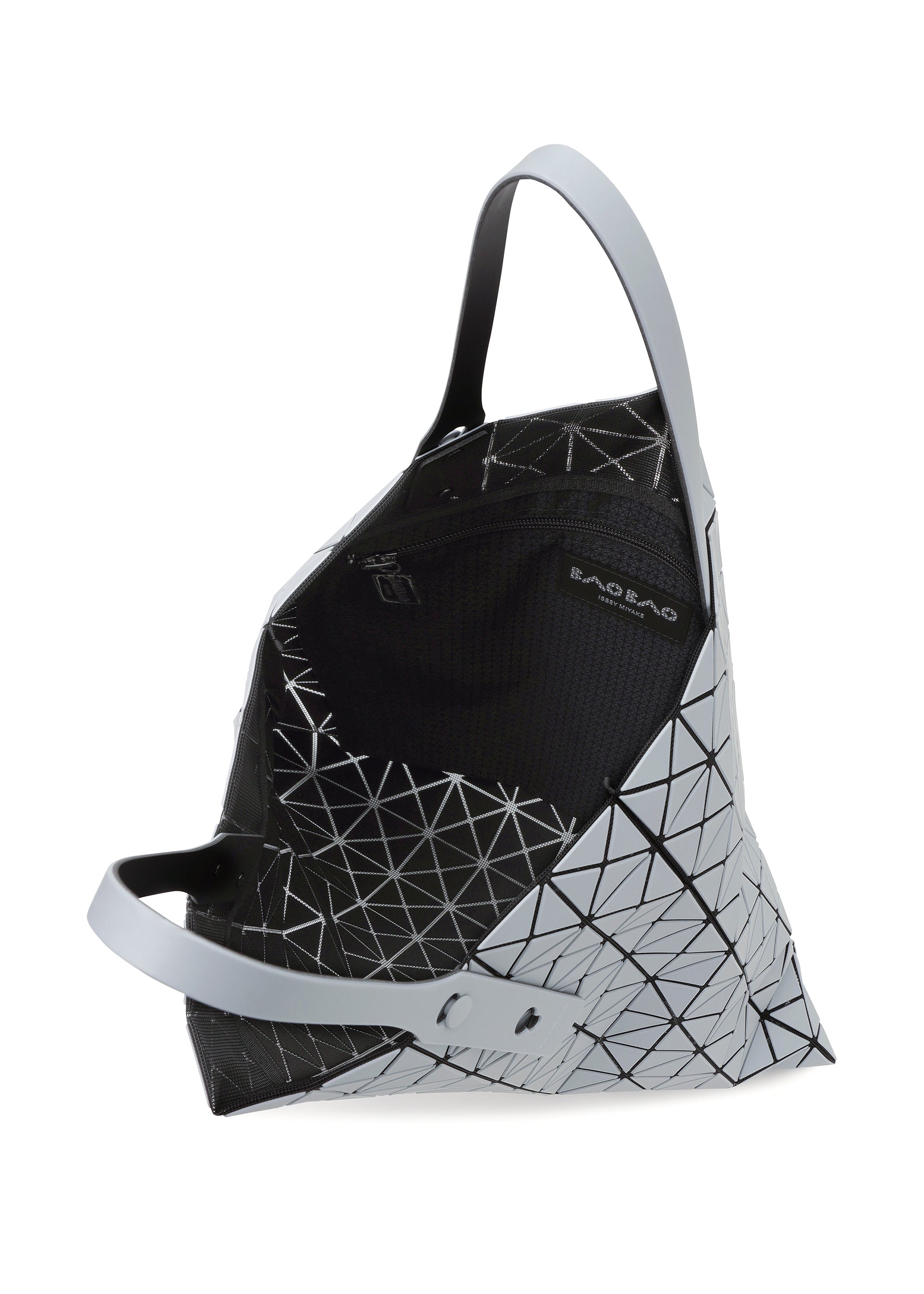A detail shot of the BAO BAO ISSEY MIYAKE PRISM FROST tote.