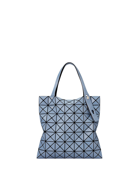 A product shot of the BAO BAO ISSEY MIYAKE PRISM DENIM tote in blue.