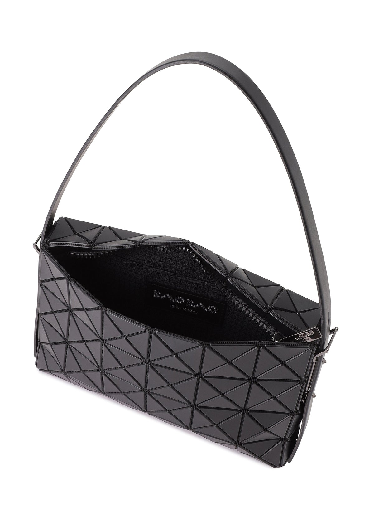 A detail shot of the BAO BAO ISSEY MIYAKE OBLONG shoulder bag.