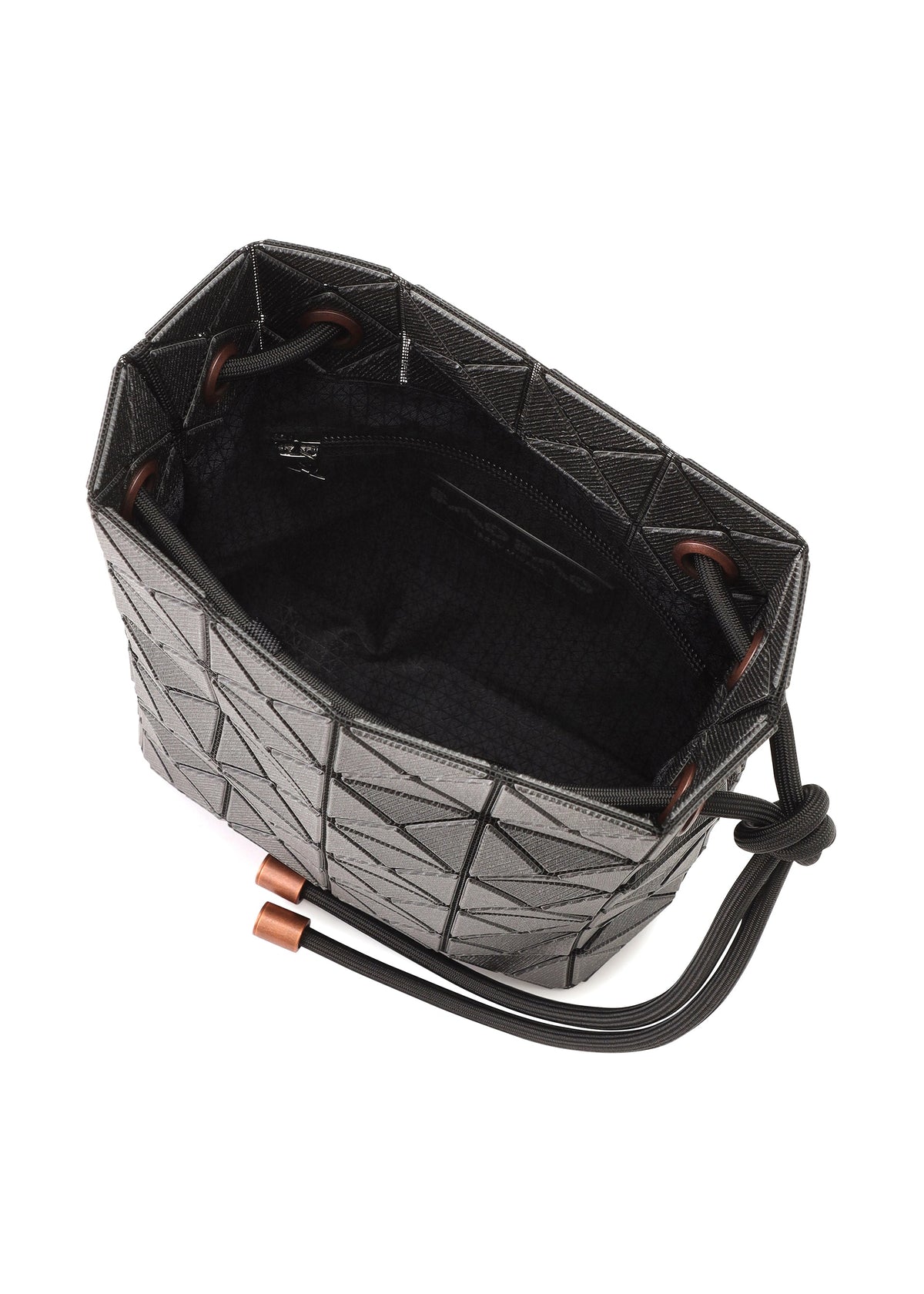 A detail shot of the BAO BAO ISSEY MIYAKE WRING DENIM shoulder bag.